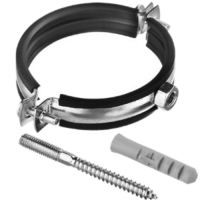 Хомут стальной с дюбелем шпилькой и гайкой М8 для труб Ду-25 (337) 1" 32-37