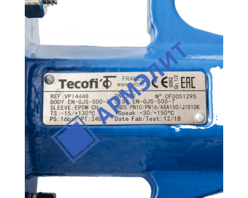 Затвор Tecofi VPI4448 (+150°C) Ру-16 Ду(Dn)-250