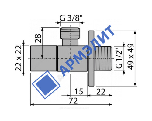 Вентиль для подключения смесителя 1/2x3/8 Alca Plast ARV002